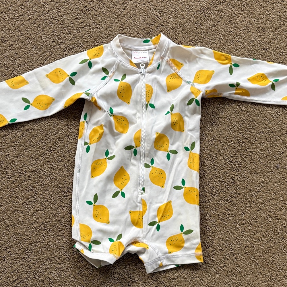 Hanna Andersson Citrus Print Baby Romper Swimsuit